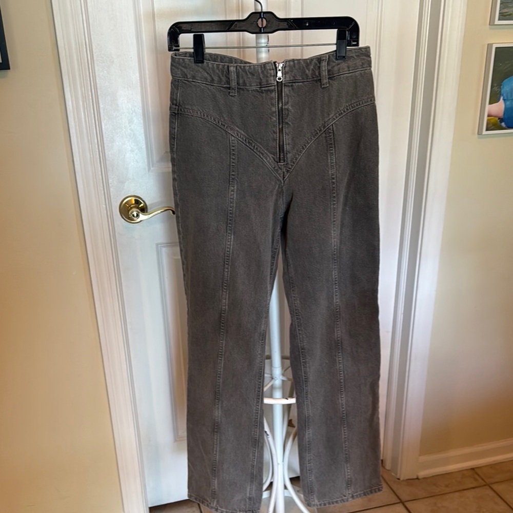 Zara Gray Straight Leg Jeans